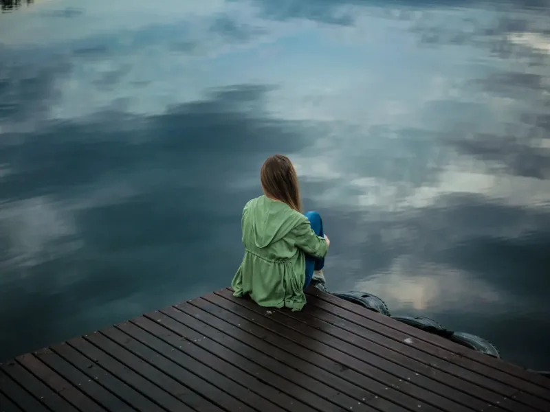 Woman sat alone