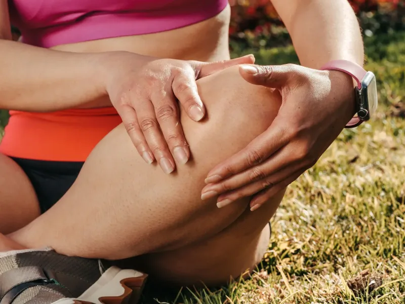 Athlete holding their knee
